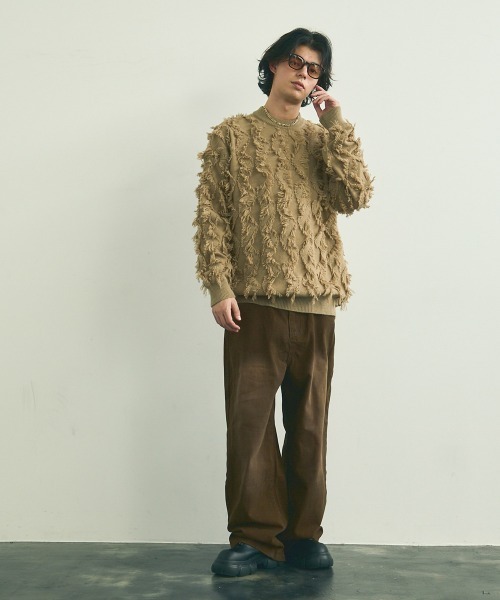 Shoowtime セーター ニット Fringe design oversized knit