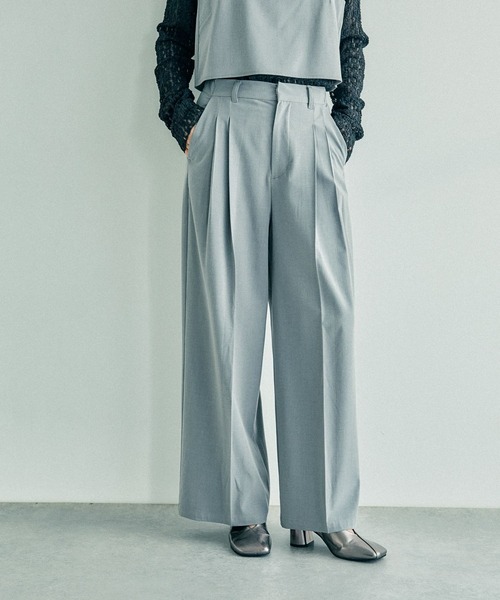 tatsu様 ホワイトS LEPSIM（レプシィム） パンツ TRタックパンツ 242649 レディース