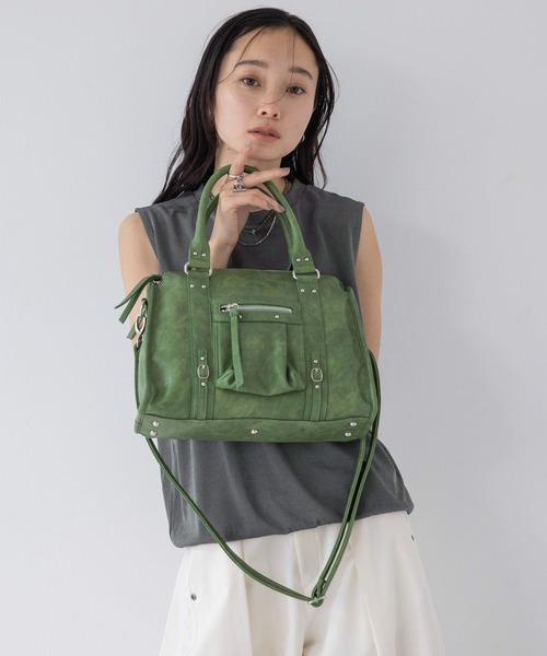 JEANASIS ボストンバッグ アンティークフェイクレザーボストン