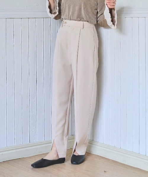 mil（ミル） パンツ ウエストタブ センタースリットパンツ レディース