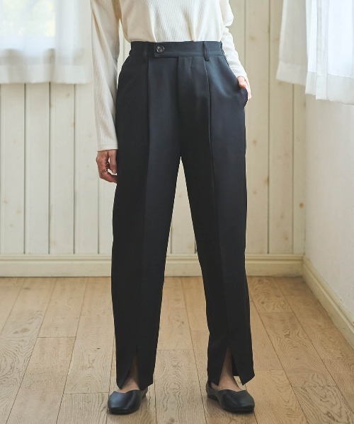 サンエスティバン　1206065 オプションお写真2枚目掲載 センタープレスサイドスリットワイドスラックスパンツ