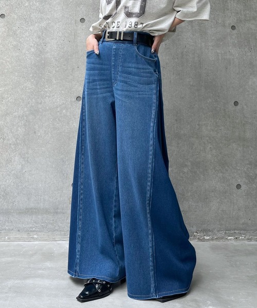 【値下げ可】raffime カットアウトデニムパンツ カットアウトデニムパンツ（デニムパンツ）｜raffime