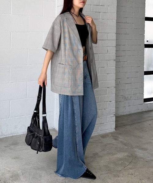【裾から15cmまでセルフカット可能】ワイドフリーカットデニム　PAGEBOY PAGEBOY（ページボーイ）の「【裾から15cmまでセルフカット可能