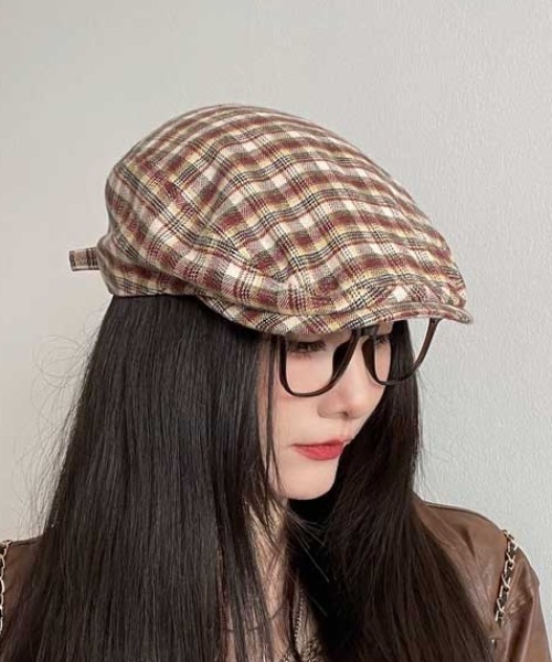vivienne ハンチング　ベレー帽　チェック ヴィヴィアンウエストウッド レッドレーベル チェック ベレー帽