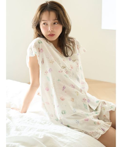 SNIDEL HOME パジャマ ルームウェア 「HealingLight」開襟シャツ
