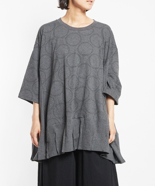 tシャツ ホールドット天竺　ヘムハッチングＴ レディース メンズ