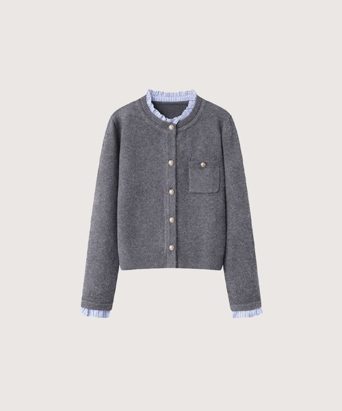 LA POMME petit カーディガン Frill Piping Cardigan レディース