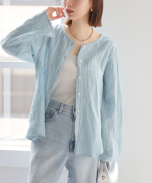 ブラウス シャツ コットンクレープクルーネックブラウス レディース JOURNAL STANDARD relume ブラウス シャツ コットンクレープ
