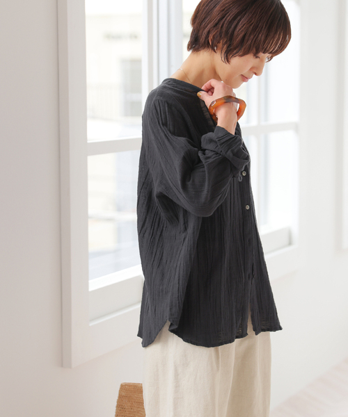 ブラウス シャツ コットンクレープクルーネックブラウス レディース JOURNAL STANDARD relume ブラウス シャツ コットンクレープ