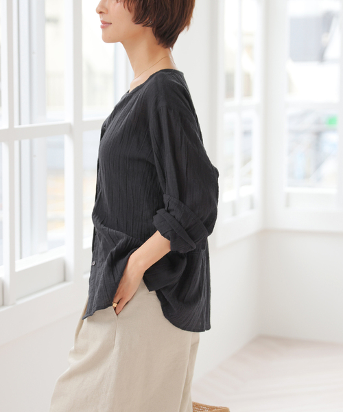 ブラウス シャツ コットンクレープクルーネックブラウス レディース JOURNAL STANDARD relume ブラウス シャツ コットンクレープ