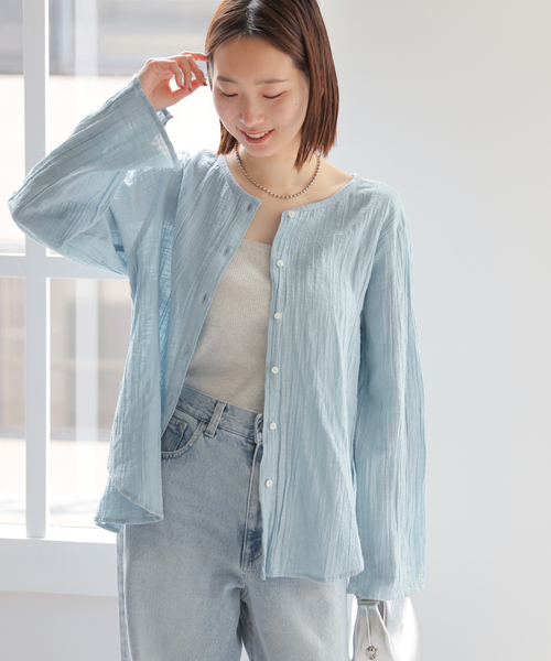 ブラウス シャツ コットンクレープクルーネックブラウス レディース JOURNAL STANDARD relume ブラウス シャツ コットンクレープ
