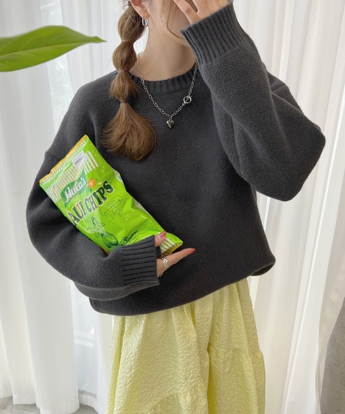 「Futier land」 長袖ニット FREE ネイビー レディース_画像5