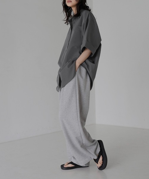 ブラウス シャツ ハーフスリーブサテンオーバーシャツ / Half Sleeve Satin Over Shirt レディース anuke ブラウス シャツ Satin Over Shirts レディース