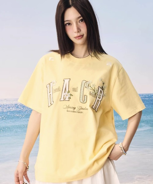 日本未入荷 HARSH AND CRUEL 半袖 シャツ 新作 ルーズ 男女兼用 粋・孤狼の雄叫半袖Tシャツ 絡繰魂 232036 和柄 和風 オオカミ