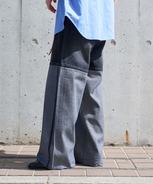 epnok ワイドパンツ ジーンズ インサイドアウトワイドデニムパンツ