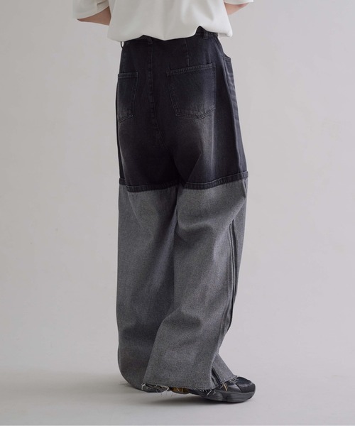 epnok ワイドパンツ ジーンズ インサイドアウトワイドデニムパンツ 