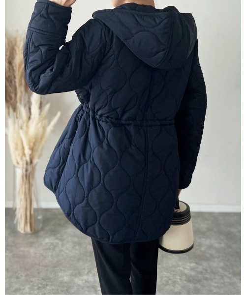 Emma Taylor」 コート 38 ブラック レディース キルティングノーカラー