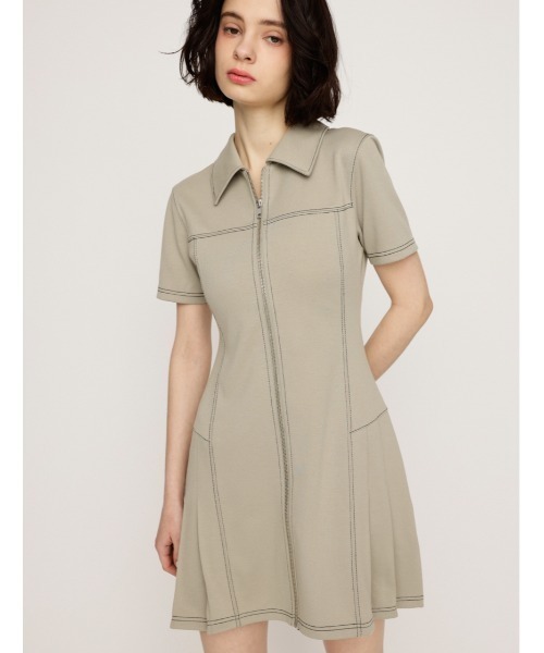 訳あり SLY ワンピース FRONT ZIP SIDE PLEATS S/OP フロントジップ バッグ