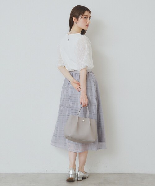 index tシャツ シアーバルーンスリーブトップス「洗濯機洗い可