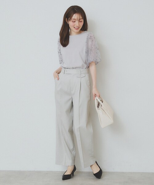 index tシャツ シアーバルーンスリーブトップス「洗濯機洗い可