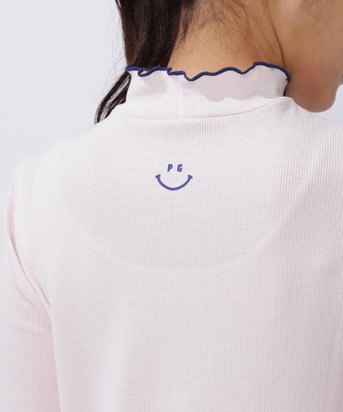【美品】PEARLY GATES スパンフライス半袖変形モックネックカットソー PEARLY GATES｜スパンフライス半袖変形モックネックカットソー