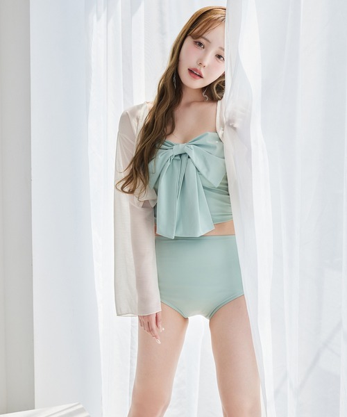 NICE CLAUP swimwearフロントリボン+シアーカーディガン one after another NICE CLAUP 水着 swimwear/フロントリボン+