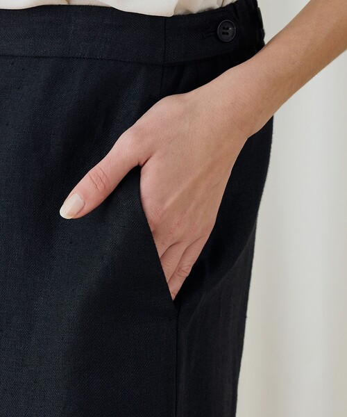 DES PRES パンツ ツイルリネン セミワイドイージーパンツ レディース  