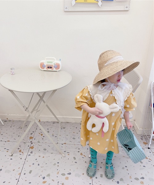 「aimoha」 「KIDS」半袖ワンピース 130 ブルー キッズ_画像8