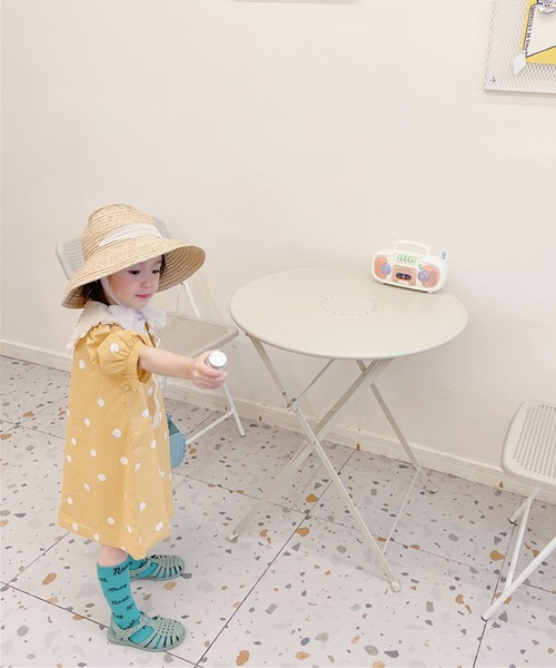 「aimoha」 「KIDS」半袖ワンピース 130 ブルー キッズ_画像9