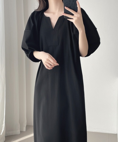 ABITOKYO（アビトーキョー） ワンピース バルーン袖キーネックロング
