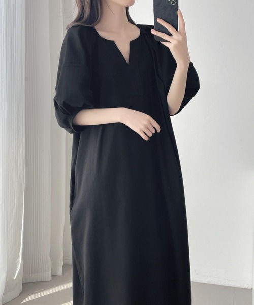 ABITOKYO（アビトーキョー） ワンピース バルーン袖キーネックロング