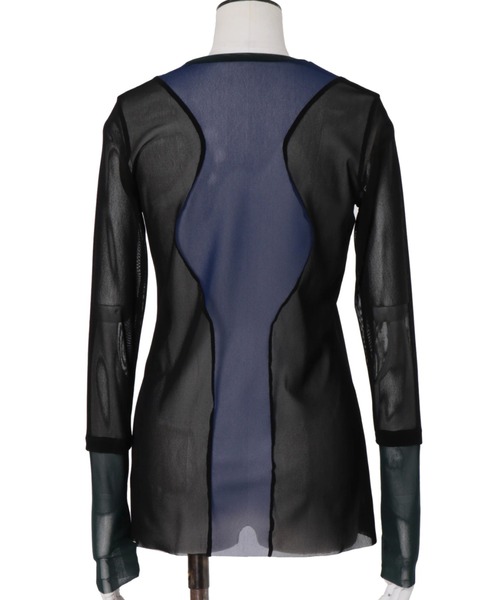 UN3D. tシャツ UN3D./アンスリード/WAVE LINE SHEER TOP