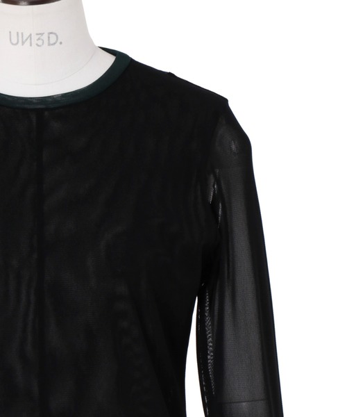UN3D. tシャツ UN3D./アンスリード/WAVE LINE SHEER TOP