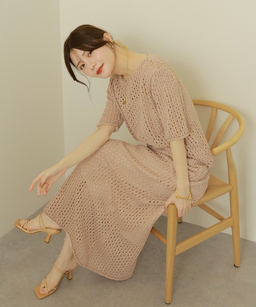 セットアップ mesh knit setup /メッシュ サマー ニット レディース