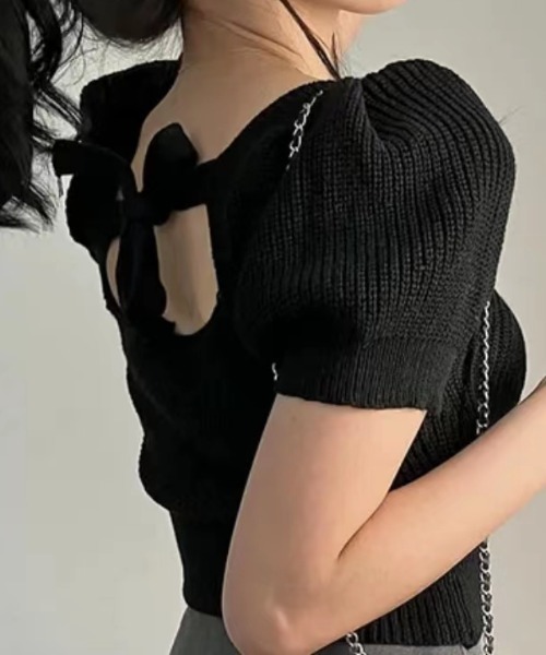 Per sist ence（パーシエンス） tシャツ 半袖 バックリボントップス
