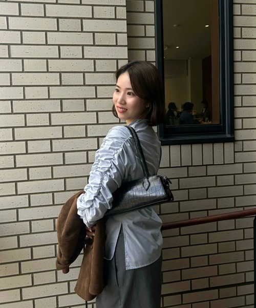 lawgy（ラウジー） ショルダーバッグ バッグ crocodile thin rectangle