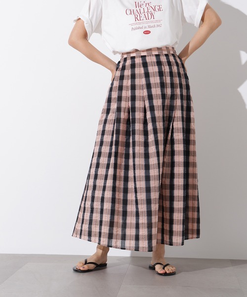 N.Natural Beauty Basic スカート シアーチェックフレアスカート