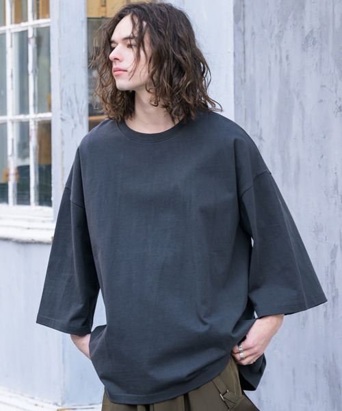 「Casper John」 7分袖Tシャツ SMALL ベージュ メンズ