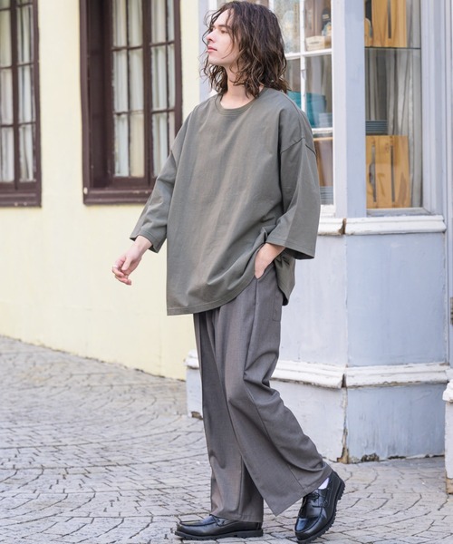 「Casper John」 7分袖Tシャツ SMALL ベージュ メンズ