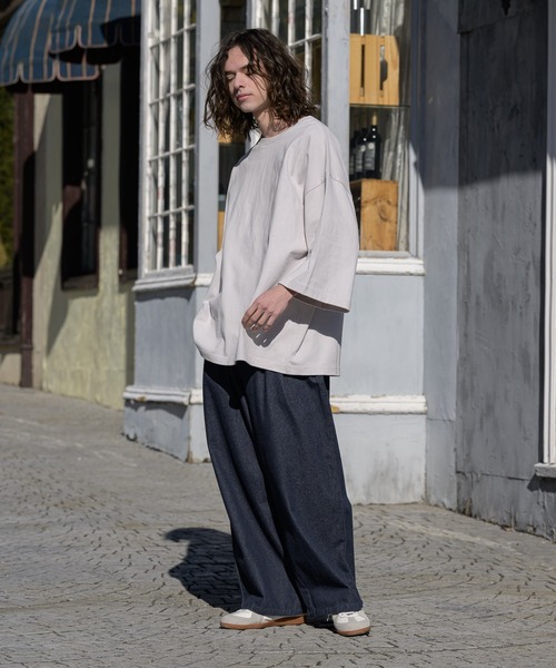 「Casper John」 7分袖Tシャツ SMALL ベージュ メンズ