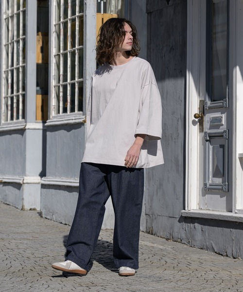 「Casper John」 7分袖Tシャツ SMALL ベージュ メンズ