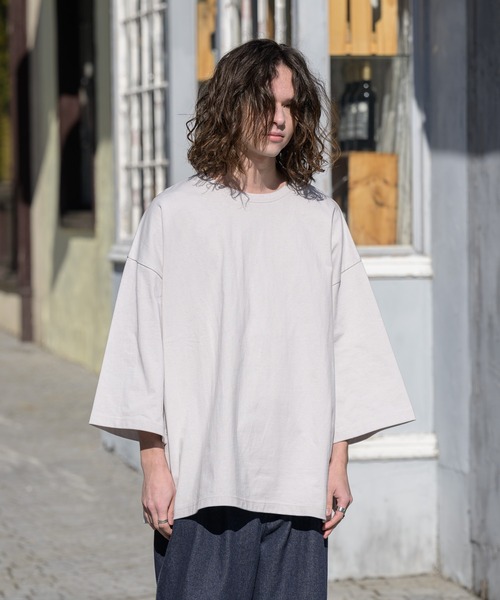 「Casper John」 7分袖Tシャツ SMALL ベージュ メンズ