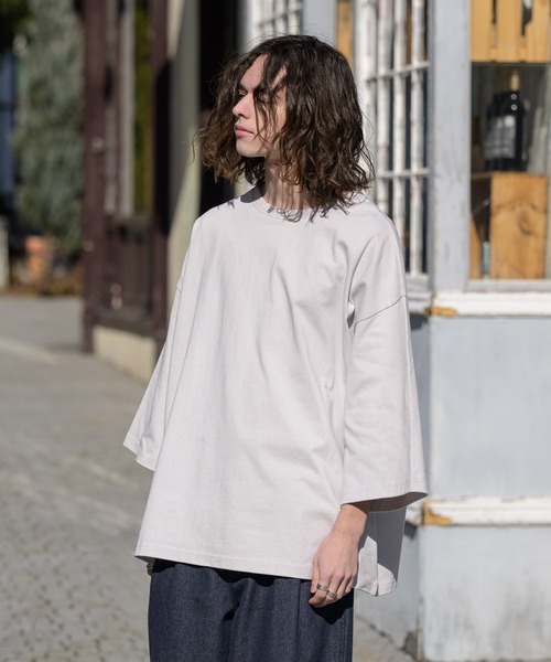 「Casper John」 7分袖Tシャツ SMALL ベージュ メンズ