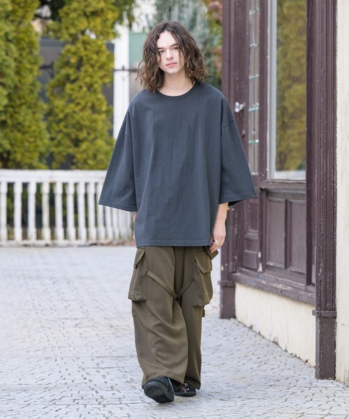 「Casper John」 7分袖Tシャツ SMALL ベージュ メンズ