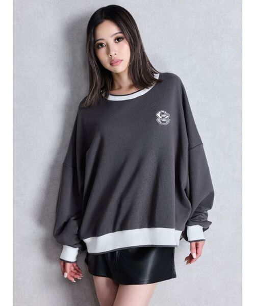 トレーナー スウェット GYDA BICOLOR スウェットトップス レディース GYDA トレーナー スウェット BICOLOR スウェットトップス