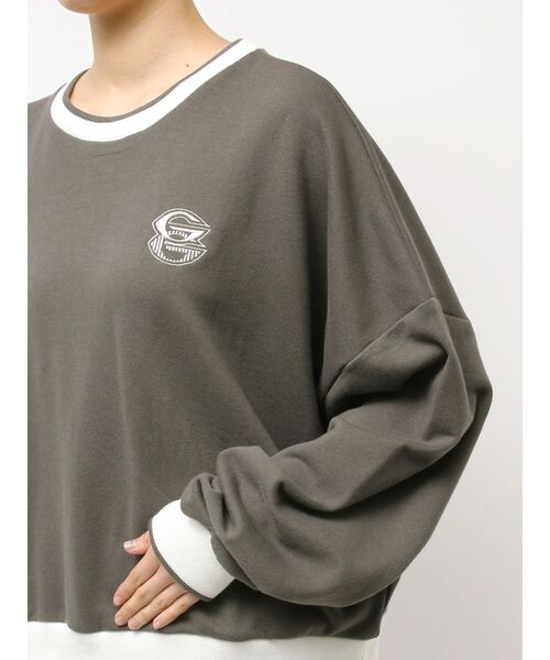 トレーナー スウェット GYDA BICOLOR スウェットトップス レディース GYDA トレーナー スウェット BICOLOR スウェットトップス