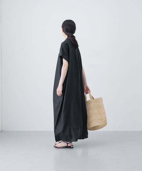 【美品】かぐれ　リネンシャツワンピース かぐれ（カグレ）の「リネンシャツワンピース（ワンピース