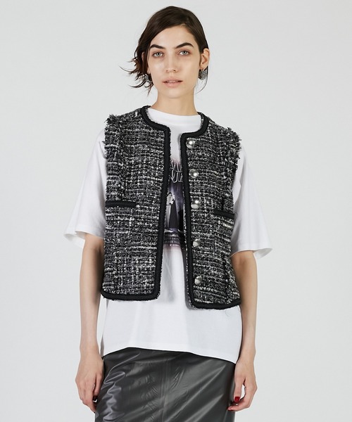 ベスト ジレ 「2025Autumn Pre-Order」ツイードベスト / Tweed Vest レディース PRANK PROJECT ベスト ジレ 「2025Autumn Pre-Order」ツイード
