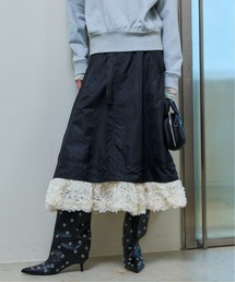 mare マレWater-Repellentベルト付ボリュームスカート MAISON SPECIAL（メゾンスペシャル） スカート Belted 2way Flower Hem