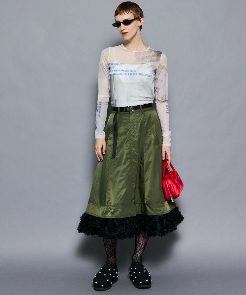 MAISON SPECIAL スカート Belted 2way Flower Hem Volume Skirt